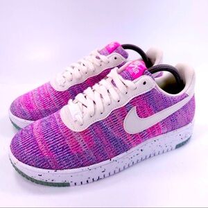 Nike Air Force 1 Crater Flyknit Athletic Shoe Womens Size 9 DC7273-500 Pink